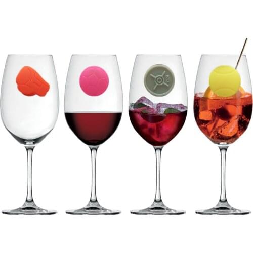 Set of 12pcs Sports Silicone Wine Charms glass markers