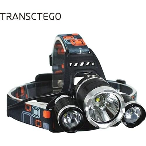 Headlamps 3 LED Rechargeable Head Lights Flashlight Waterproof Fishing Light Portable Multi-function T6 18650 Battery Headlamps