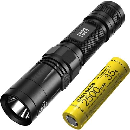 Nitecore EC23 1800 lumens high performance straight flashlight, equipped with 2500mah 35A battery