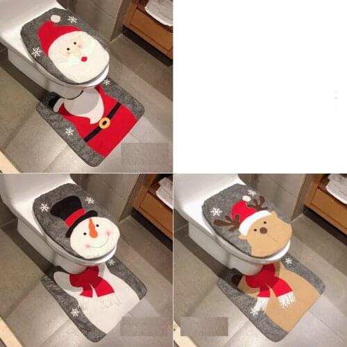New Christmas decoration articles toilet set toilet creative decoration dressed up a two-piece set of Christmas decorations