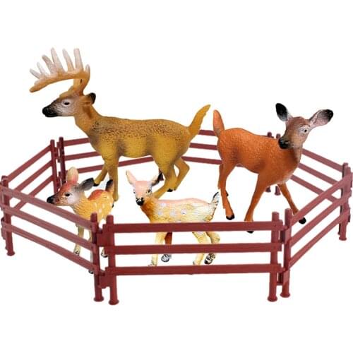 NEW Simulation Animal Mini Zoo Deer Model Figure Doll Boys Girls Toys Scenario Farm Car Ornaments Kids Puzzle Birthday Gift