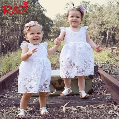 R&Z baby dress 2019 ins summer new infant girl haberdash lace embroidered princess flying sleeve romper jumpsuit