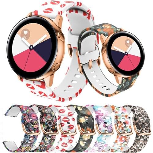 Wrist Strap For Samsung Galaxy Watch Active / Active 2 Watch Band Printing Silicone Bracelet For Galaxy 42mm / Gear Sport / S2