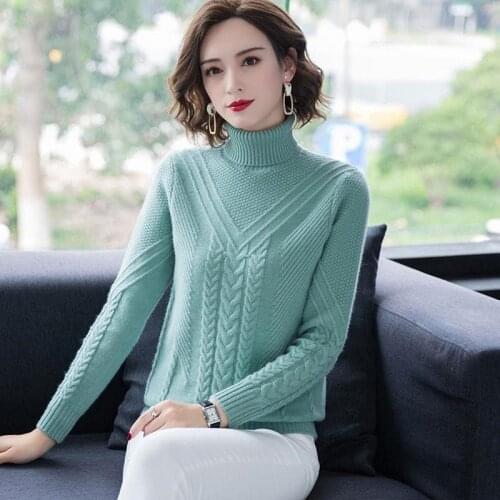 S-3XL Women Sweater Winter 2021 New Fashion Thicken Warm Turtleneck Knitted Pullovers Tops Loose Knitting Sweaters Female
