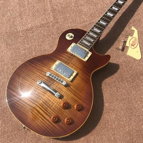 Silver hardware, rosewood fingerboard, tiger maple top guitar, electric guitar, free delivery OEM