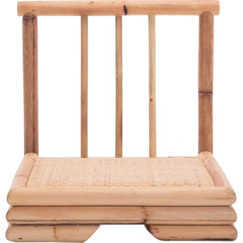 Modern Rattan Bamboo Chair Japanese Style Tatami Zaisu Living Room Furniture Bamboo Legless Floor Chair Rattan Hand Crafted