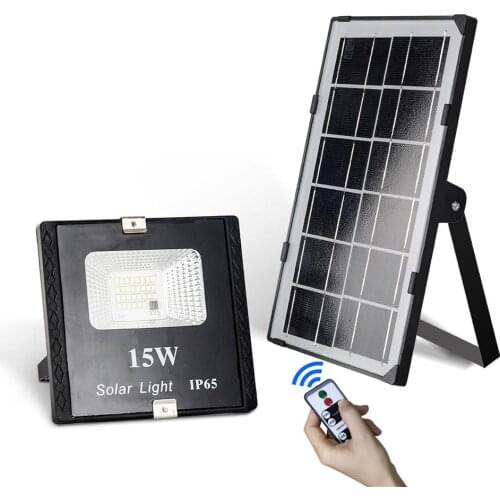15W LED Solar Flood Light with Remote Control IP65 Waterproof 30pcs 2835LED Dimmable Flood Lamp for Outdoor Garden Lamp