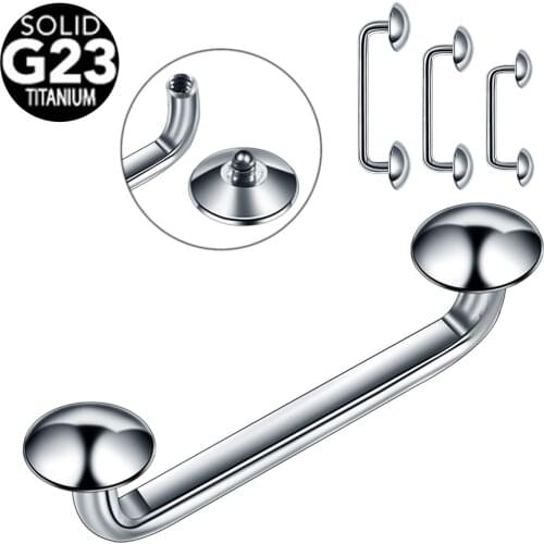 1PC G23 Titanium Internally Thread Surface Piercing Bar Barbell For Micro Dermal Anchors Body Piercing Jewelry 14G