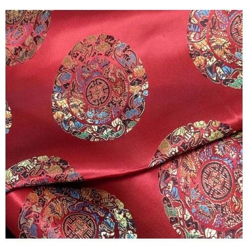 90cm*100cm Brocade cloth fabric festive holiday packaging sets brocade cloth clothing dress fabric red dragon dance group