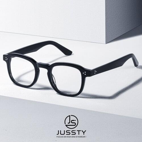 Vintage Multifocal Prescription Glasses Men Bifocal Progressive Eyeglasses Frame Male Myopia Optical Eyewear Retro Acetate Rivet