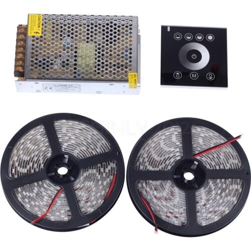 Cold White / Warm white 5M /10M 12V 5050 Waterproof led strip lights 5M 300leds+Touch controller+Power