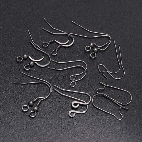 50Pcs/lot Stainless Steel Not Allergic Earring Hooks Earrings Clasps Earwire Connectors For DIY Jewelry Making Findings Supplies