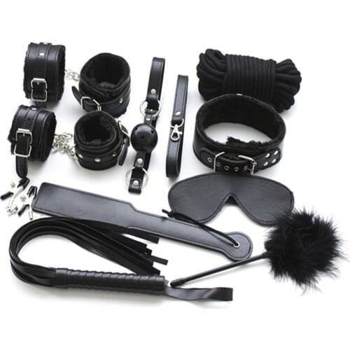 Women Handcuffs Nipple Clamps Whip Spanking Sexyshop Exotic Accessories Sexy Lingerie Bdsm Bondage Set Sexual Games SM Products