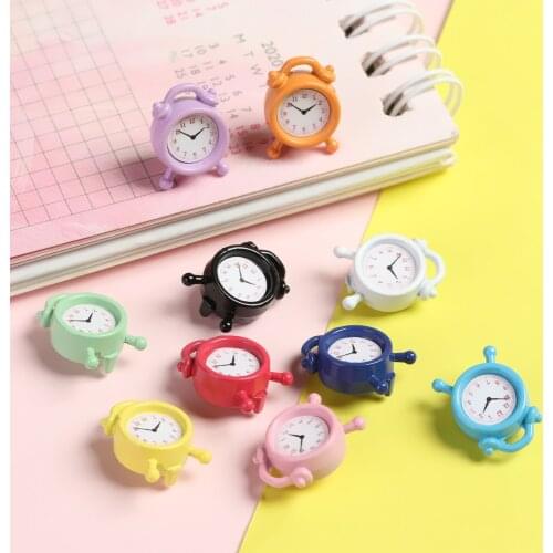 1:12 Scale Metal Alarm Clock Mini Doll House Decoration Clock Dollhouse Miniature Toy Doll Kitchen Living Room Accessories