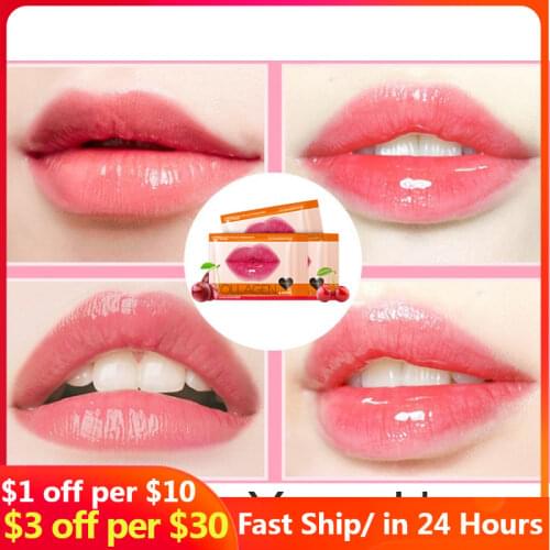 10pcs Beauty Super Lip Plumper Pink Crystal Collagen Lip Mask Patches Moisture Essence Wrinkle Ance korean Cosmetics Skin Care