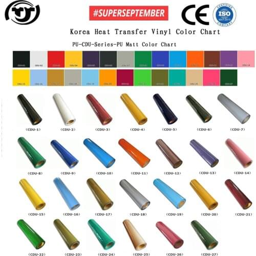 100% Korea PU heat transfer vinyl 50cmx100cm/roll Korea Heat Transfer Cutting Vinyl Film diy vinyl
