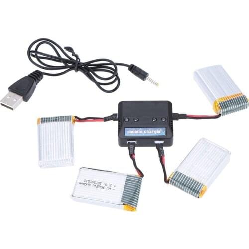 RC Drone 4-port Charger for Syma X5C UDI U816A U818A WLtoys V929 with 3.7V 800mAh 25C battery for Syma X5 X5C Cheerson CX-30