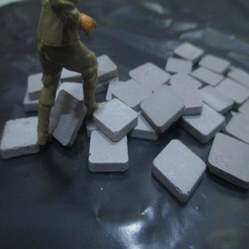 400pcs 1/35 Scale WW2 European Building Scene Architectural Miniature Model Material 10MM Blue Brick Building bricks