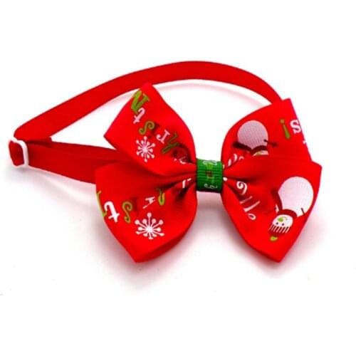 50PC/Lot Red Christmas Pet Dog Bow Ties Snowman Dog Bowties Neckties Pet Dog Accessories