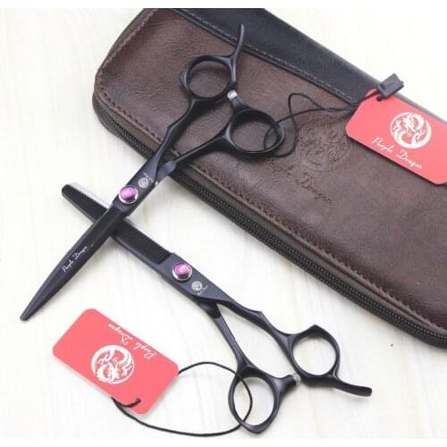 578# 6.0'' Brand Purple Dragon TOP GRADE Hairdressing Scissors JP 440C Barberss Cutting Scissors Thinning Shears Hair Scissors