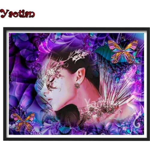 5d diy diamond painting full round drill 3d Cross stitch kit Abstract Mask Woman diamond mosaic handmade diamond Embroidery Sale