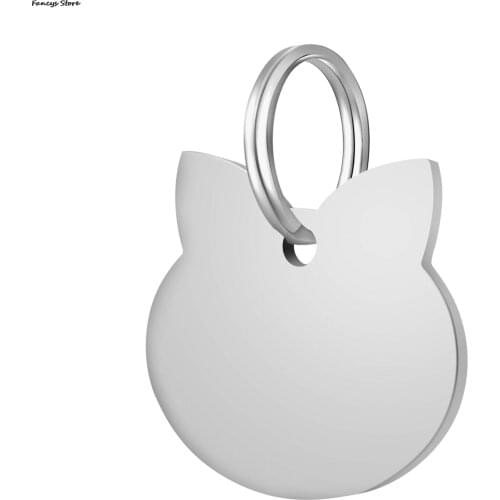 Stainless Steel Cat Fish Dog Tag Blank No Engraving DIY Pet Name Tag Necklace Dropshipping Wholesale In Stock Pet Birthday Gift