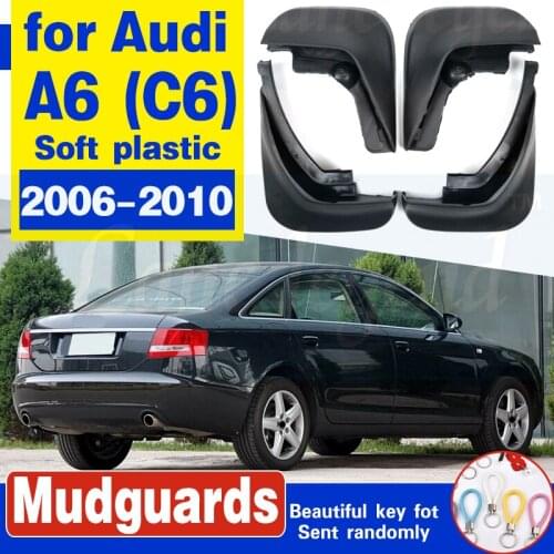 4pcs Car Front Rear Mudguards Fender Flares Splash Guards Mudflaps Mud Flaps for AUDI A6 C6 2006 2007 2008 2009 2010