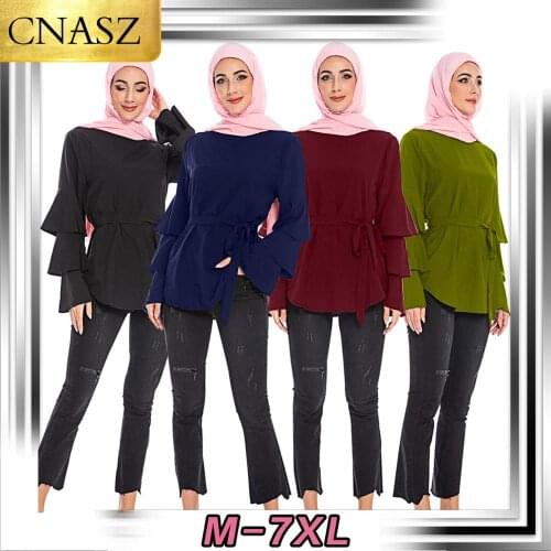 Long shirts muslim women islamic clothing tunique femme musulmane muslim blouse long top