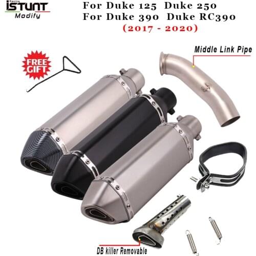 For DUKE 125 250 390 RC390 2017 2018 2019 2020 2021 Motorcycle Exhaust System Modified Muffler Escape Middle Link Pipe Slip on