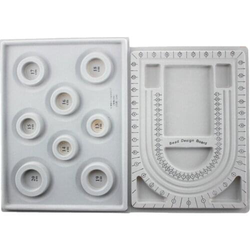 2Pcs Bead Design Board Bracelet Design Board Flocked Bead Board Necklace Beading Jewelry Organizer Tray DIY Jewelry Making Tray