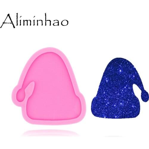 DY0467 Shiny Glossy Christmas Hat Shape Mould Silicone Epoxy Resin Mold Badge Reel Phone Socket As Well
