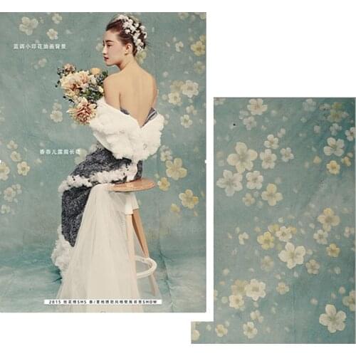 Hand Painted Flowers muslin Backdrop Photography Retro Floral Texture Newborn Baby Adult Portrait Background Photo Shoot Props