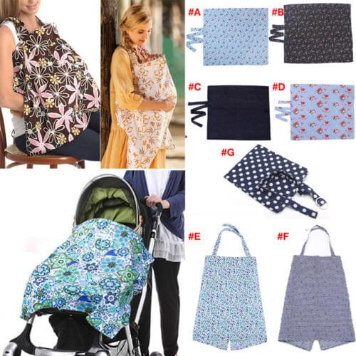 Citgeett Baby Mum Breaseding Nursing Poncho Cover Up Cotton Blanket Shawl New
