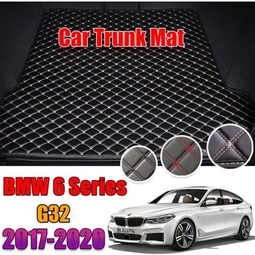 Leather Car Trunk Mat For BMW 6 Series 2017-2020 Trunk Boot Mat 6Srieis Liner Pad 630i 640i BMW G32 Carpet Tail Cargo Liner