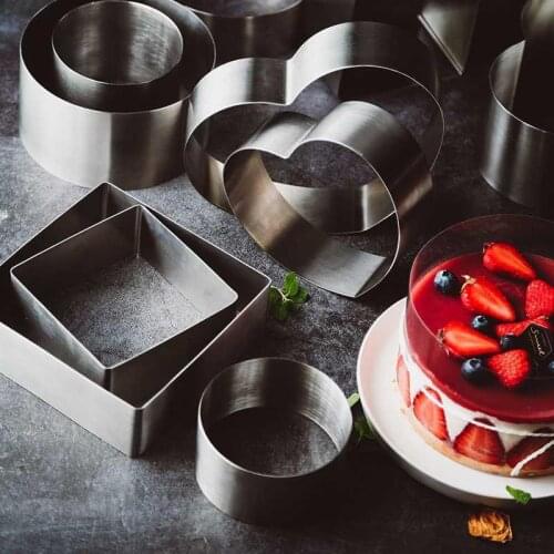 Kitchen Dessert Cake Mousse Circle Baking Mold Single Piece Stainless Steel Round Cake Baking Accessories Decoration Tool