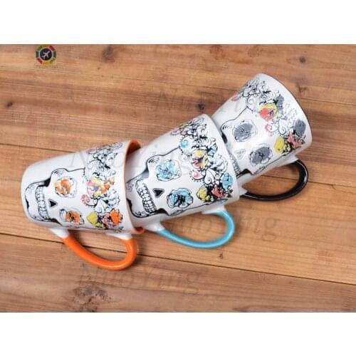 Retro Art Skull Mug Ceramic Cup Art Student Tea Cup Holiday Gift Birthday Gift For Friends Lucky Cup