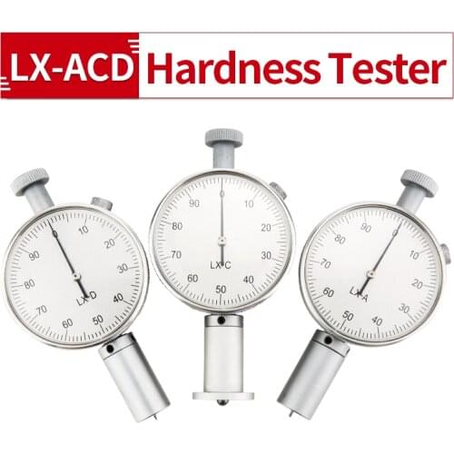 LX-A/C/D Hardness Tester Dial Indicator Table Tire Plastic Rubber Test Tools Pointer Reading Hardness Tester 0-100HA Dial Models