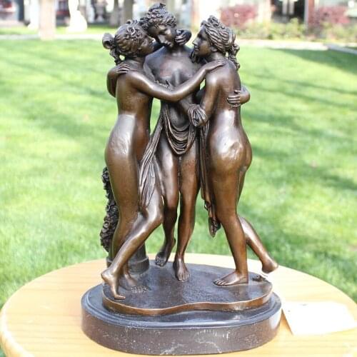 Museum three beauty art decor decoration Home Furnishing classical copper bronze decoration business giftsroom Art