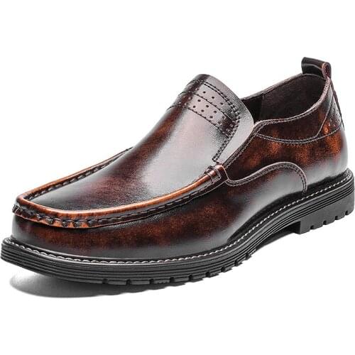 New Fashion Style Leather Spring Casual Shoes Men Shoes Handmade Vintage Loafers Flats Hot Sale Moccasins 2020 New