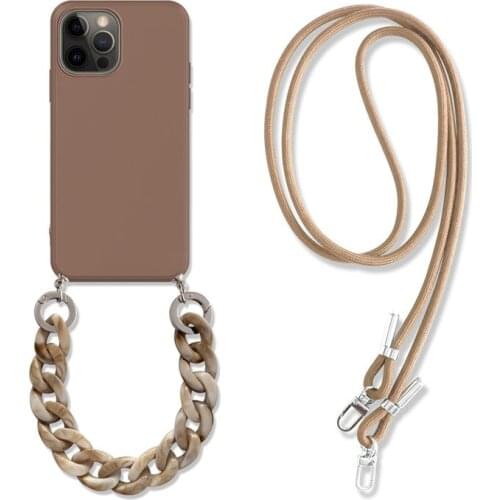 INS Crossbody Necklace Lanyard Chain Soft Phone Case For iPhone 12 11 Pro Max 12Mini XR X XS Max 7 8 Plus Shockproof Back Cover