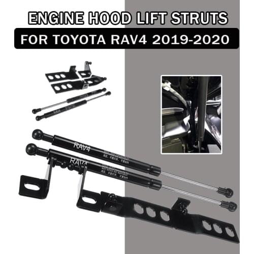 New 2Pcs Auto Car Front Engine Bonnet Gas Struts Bars Damper Hood Lift Support Shock For Toyota RAV4 2019 2020