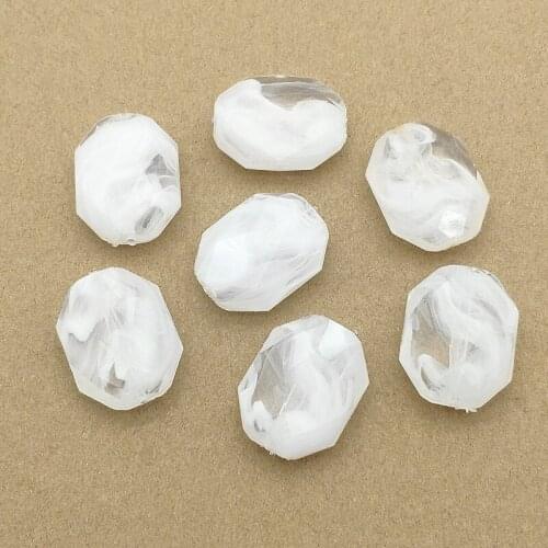 New Arrival! 30x23mm 100pcs Clear with White Oval Beads For Handmade Necklace Earring DIY Parts Jewelry Findings & Components