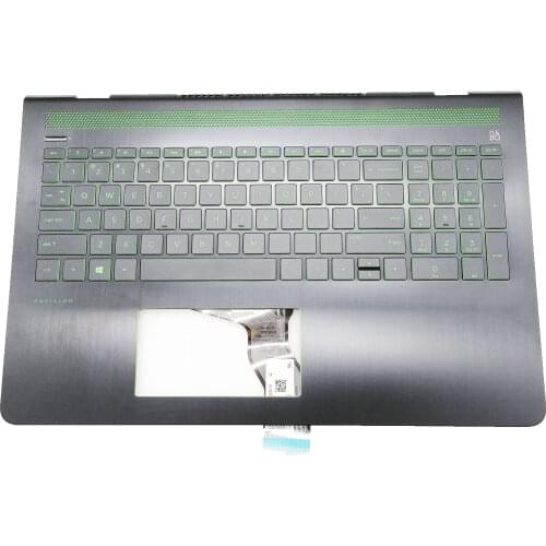 New Laptop Case For HP Pavilion 15-CB 15-CK TPN-Q193 TPN-C201 Palmrest With Green Backlit Keyboard 926894-001 926864-001