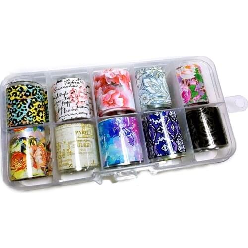 Flowers Lace Series Nail Transfer Foils Sticker Rose Daisies Colorful Starry Paper Adhesive Nail Art Decal 3D Design Manicure