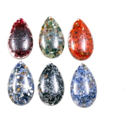 Resin pendant Drop-shaped Loose Beads Gravel filling Ring Face Making for Jewelry Rings necklace Supplies accessories 30x50mm