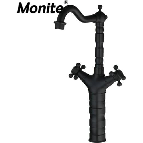 Monite Bathroom Professional oil rubbed bronze Luxury Taps Bathroom Basin kitchen Sink Swivel Mixer Vessel Tap Faucet M