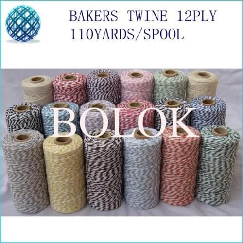 Cotton Baker twine 18pcs/lot (110 yards/spool) (32 kinds color), gift packing twine, divine twine free shipping