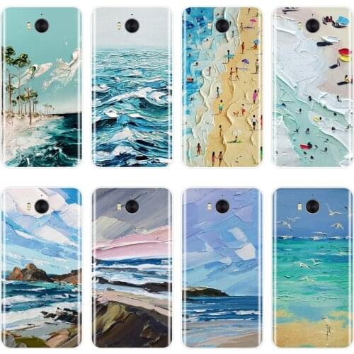 TPU Back Cover For Huawei Y3 Y5 Y6 II Y7 2017 Pro Art Beach Blue Soft Silicone Phone Case For Huawei Y5 Y6 Y7 Prime 2018 Y9 2019