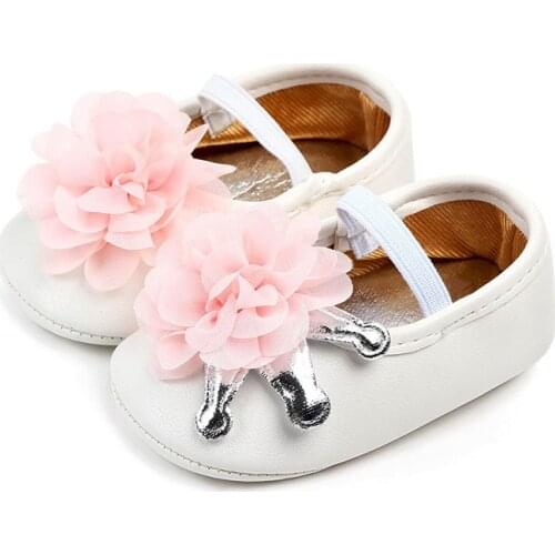 Flower Crown Newborn Baby Shoes For First Walkers Bottom Anti Slip Baby Girl Shoes Princess Infant Toddler Shoes Baby Schoenen
