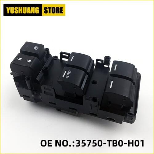 LHD Window Regulator Switch For Honda Accord 8th 2.0L 2.4L 3.5L 2008 2009 2010 2011 2012 2013 OEM# 35750-TB0-H01